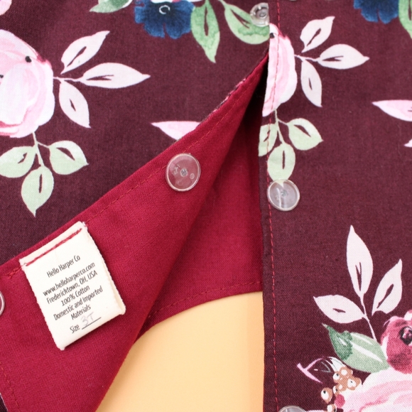 Fall-Ready Cotton Dress – 3T Bold Floral with Luxe Details - Picture 8 of 10